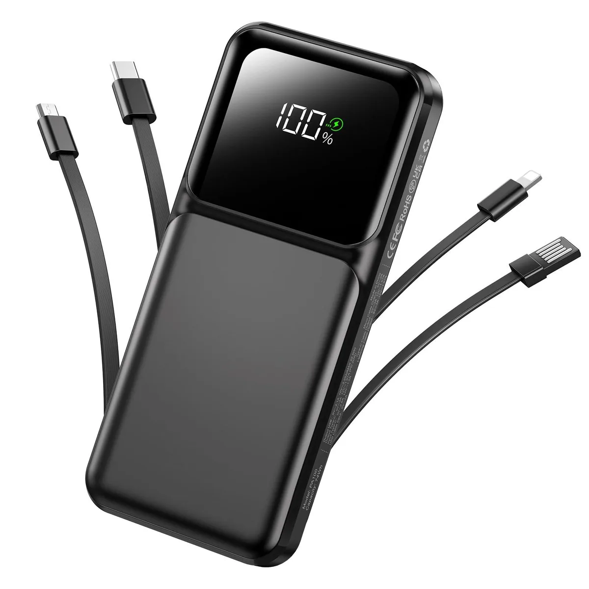 RONEGN PA100 20000mAh USB-C Slim 22.5W LED Display power bank — product photo