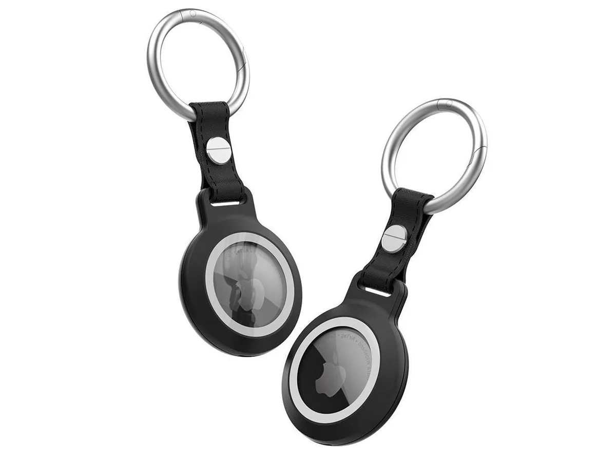 BONAEVER BONAEVER IP68 Waterproof AirTag Keychain Holder Case Black — product photo
