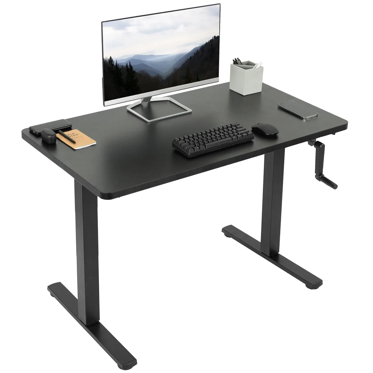 VIVO VIVO Manual 43 x 24 Standing Desk Black Top Black Frame — product photo