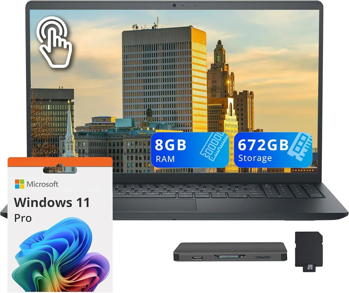 DELL DELL Inspiron 15.6" FHD Touchscreen Business Laptop i5-1334U 8GB 512GB SSD + 160GB Dock Black — product photo