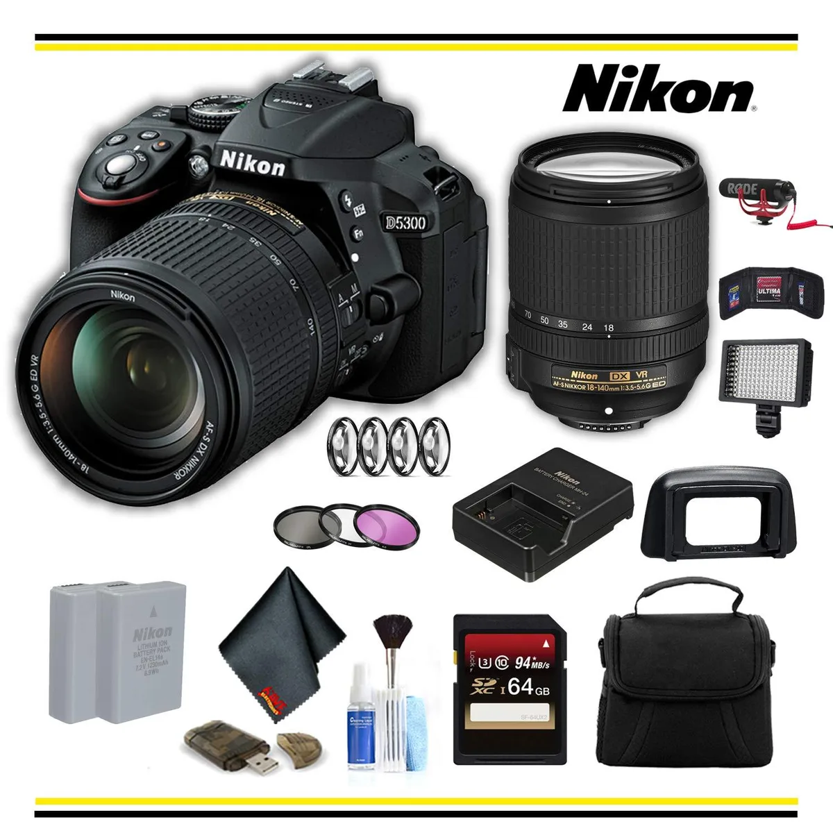 Nikon International Nikon International D5300 DSLR camera 18-140mm lens advanced bundle — product photo