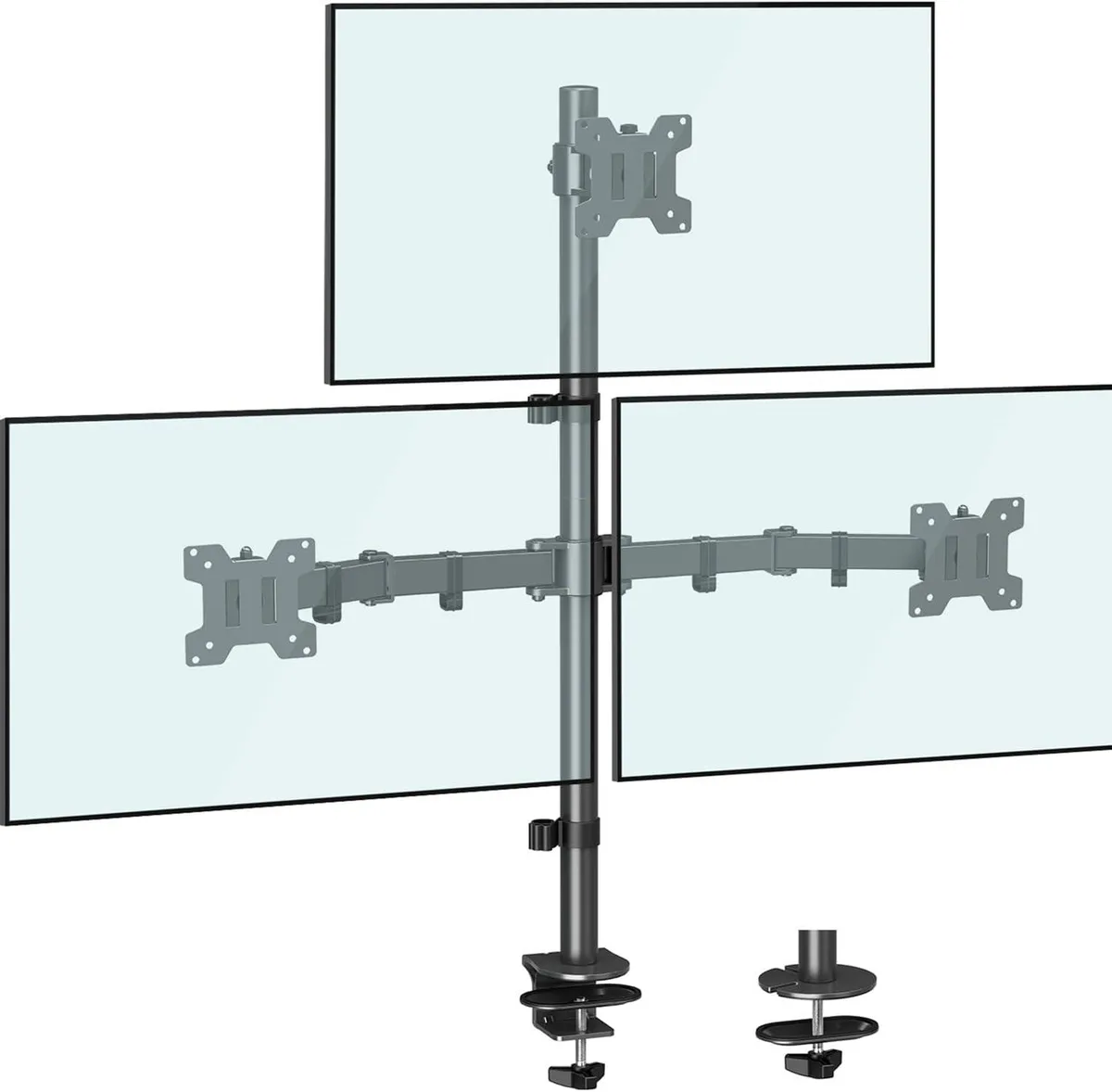 PISKEKAT PISKEKAT MU3005 Triple Monitor Stand 13-32in 17.6lbs 31.7in Height VESA 75x75 100x100 — product photo