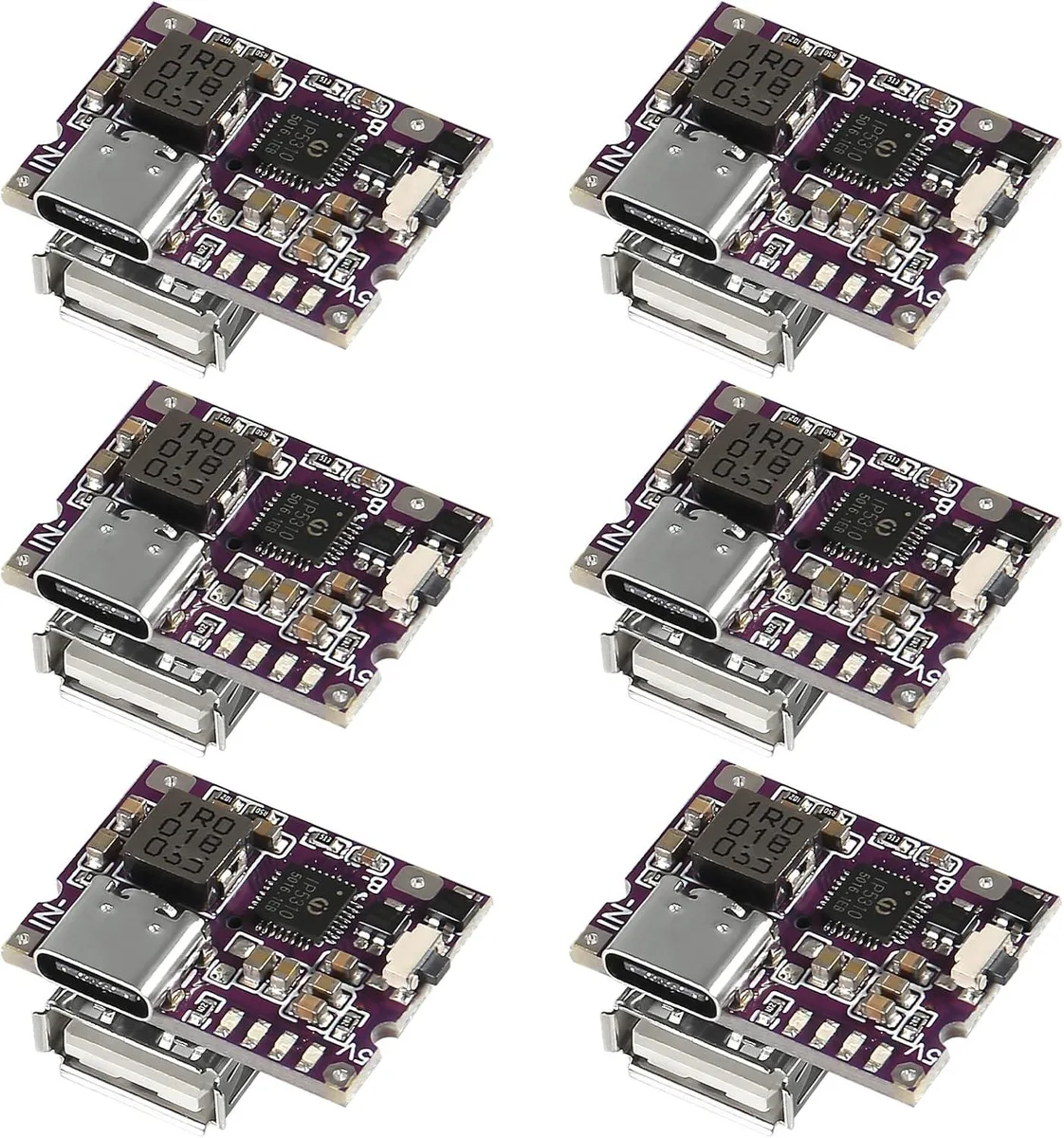 GCON GCON 6PCS Type-C USB 5V 3.1A Boost Converter IP5310 gender changer — product photo