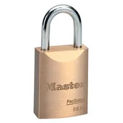 Solid brass padlock with silver shackle and keyway
