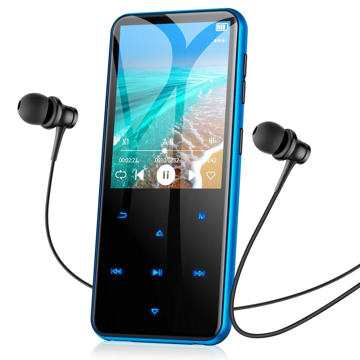  AGPTEK M3 16GB MP3 Player Bluetooth 5.3 2.4'' Blue — product photo