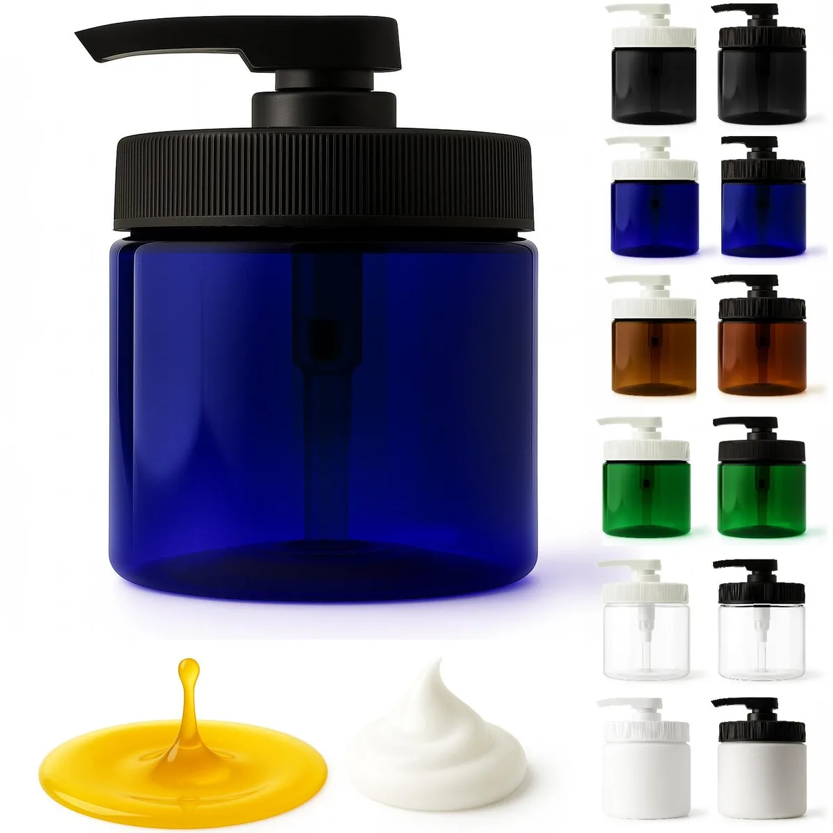 Vandue Corporation Vandue Corporation Royal Massage 16oz Pump Jar Blue/White 3.5x4.75in — product photo