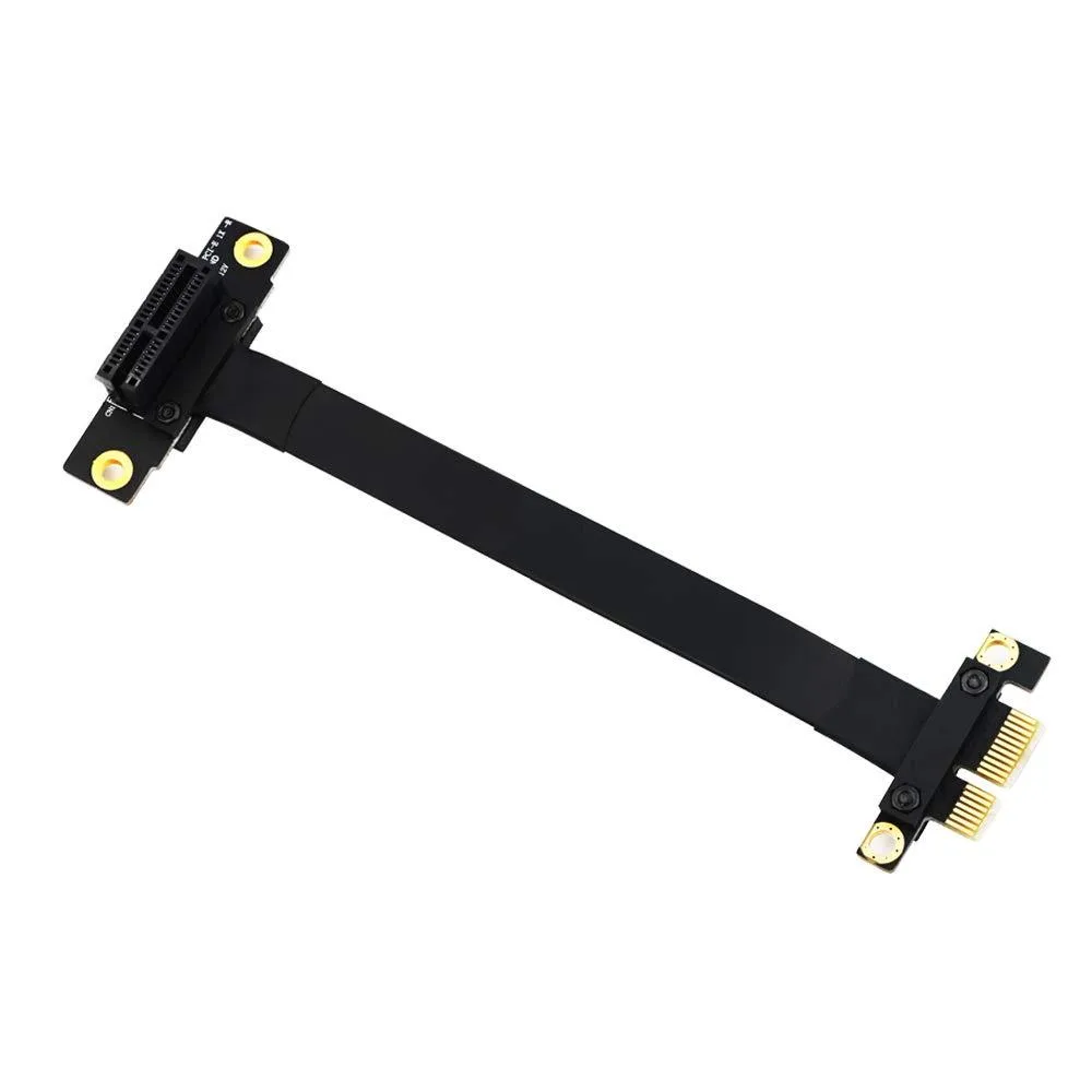 Flat 36-pin PCIe 1X riser cable with 90-degree connector, 20cm length