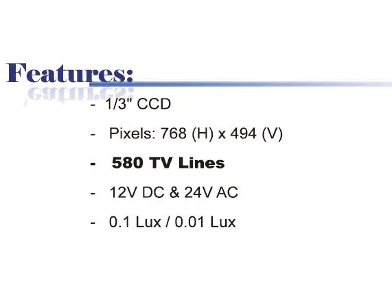 Bluecctv Bluecctv BL-BO8880 580 TV lines analog camera 12V DC 24V AC — product photo