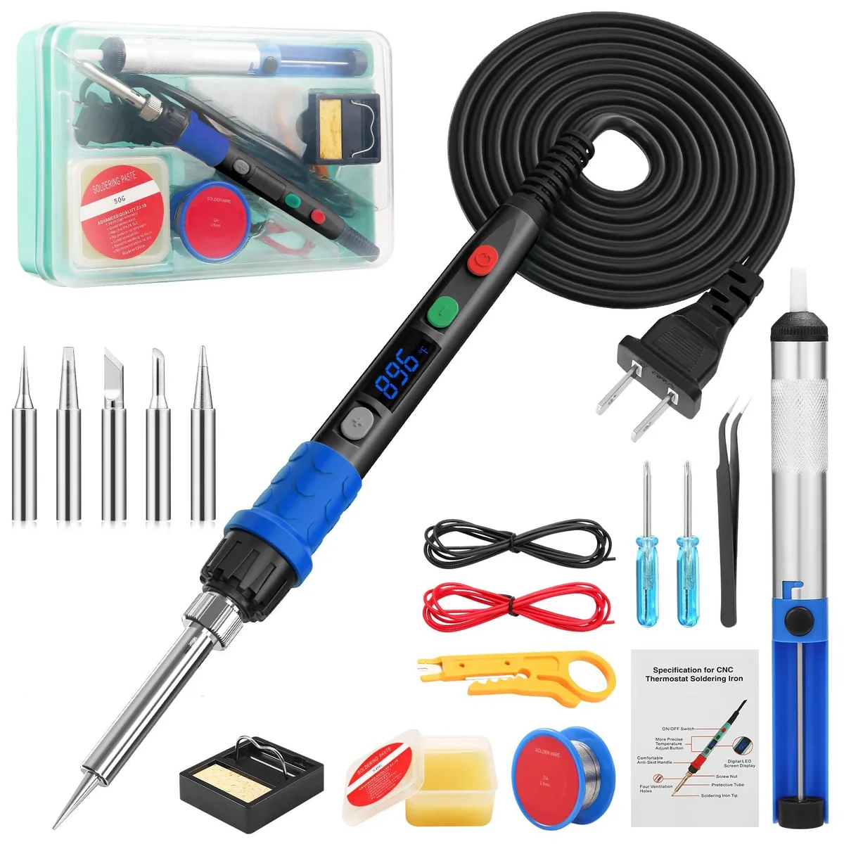 KEHIPI KEHIPI 90W 110V LED Digital Soldering Iron Kit Black — product photo