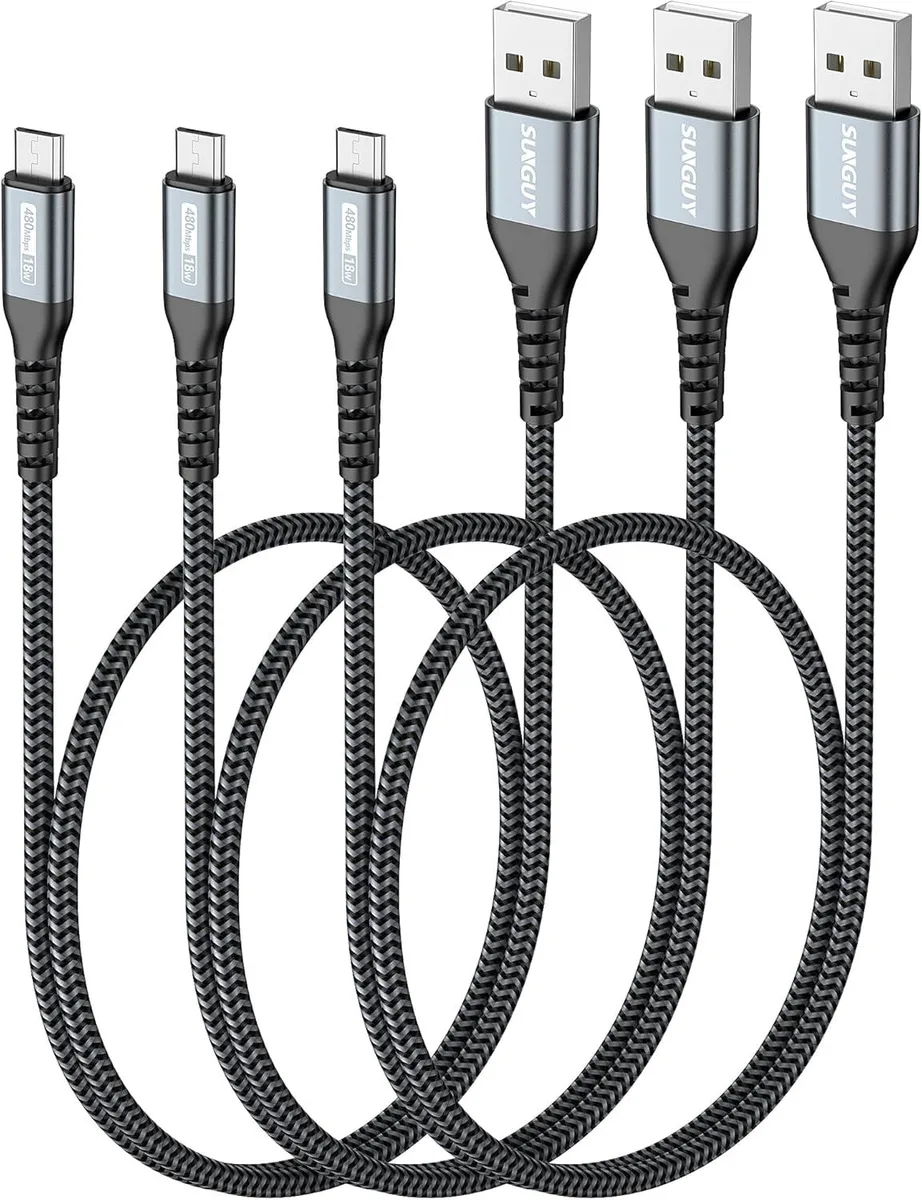 BFKK BFKK Micro USB Cable 1ft 3-Pack USB-A to Micro USB 2.0 480Mbps 18W — product photo