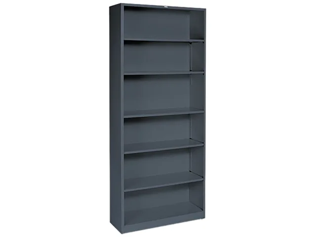HON HON S82ABCS Metal Bookcase 6 Shelves 81.13" x 34.50" x 12.63" Charcoal office furniture — product photo
