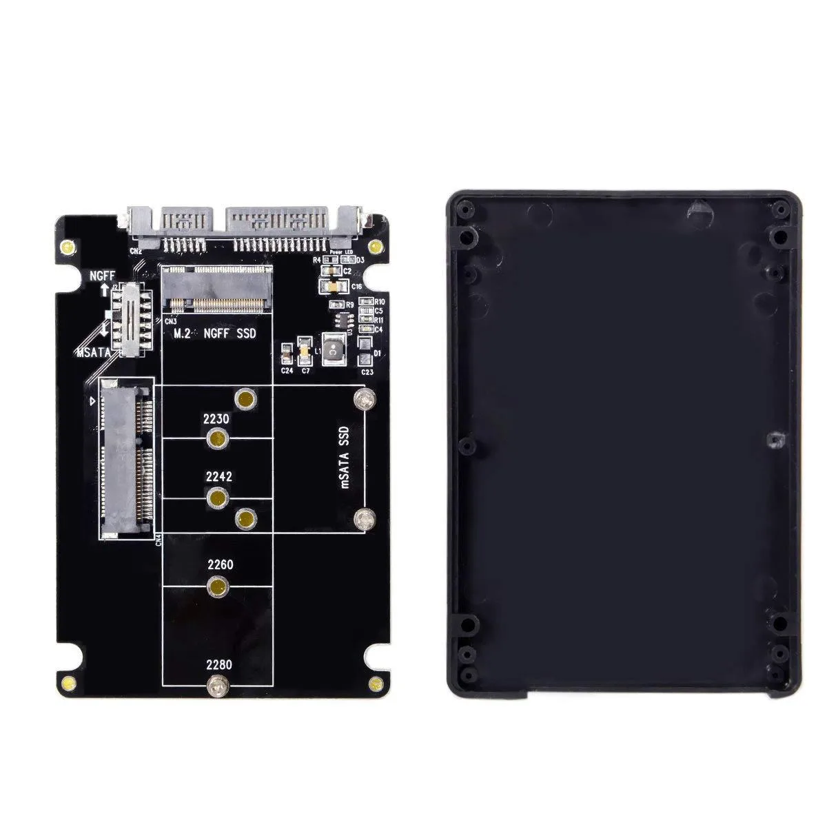 Vszerda Vszerda Combo M.2 B-Key &amp; mSATA to SATA 3.0 Drive Enclosure with Switch — product photo