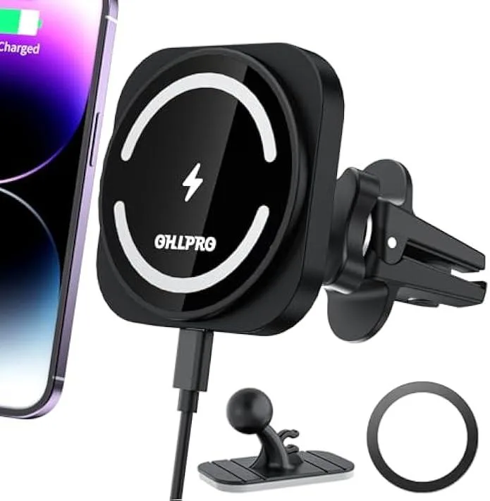miqpower miqpower Magnetic Wireless Car Charger 15W iPhone 12 13 14 15 360° — product photo
