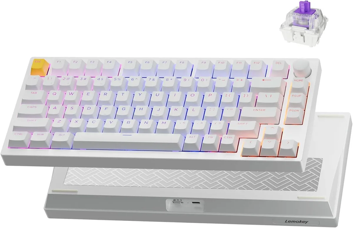 TUKO TUKO LEMOKEY P1 HE 75% Wireless Gaming Keyboard Knob Version White — product photo