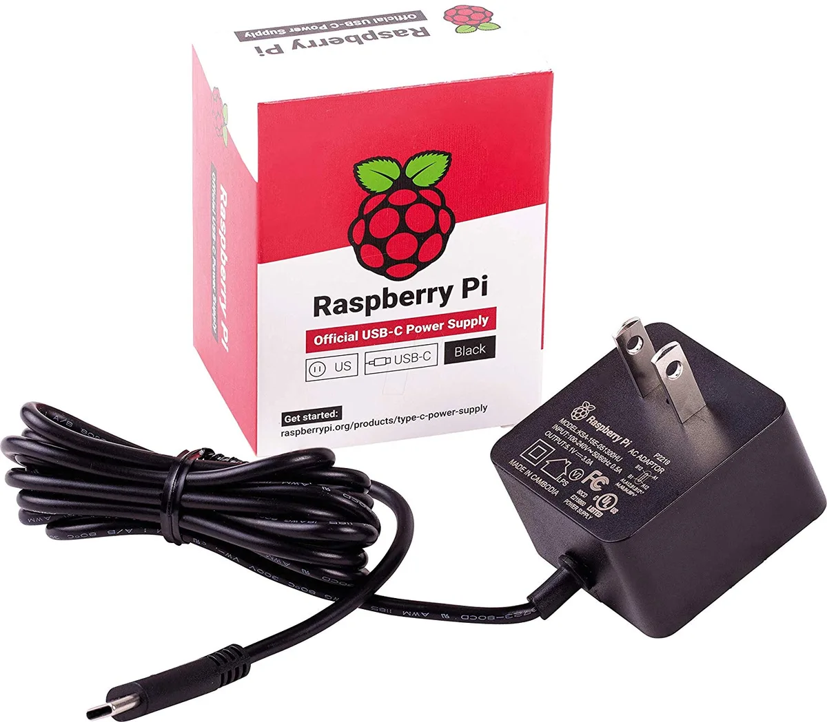 Raspberry Pi Raspberry Pi KSA-15E-051300HU 5.1V 3A USB-C power adapter 1.5m 18AWG black — product photo