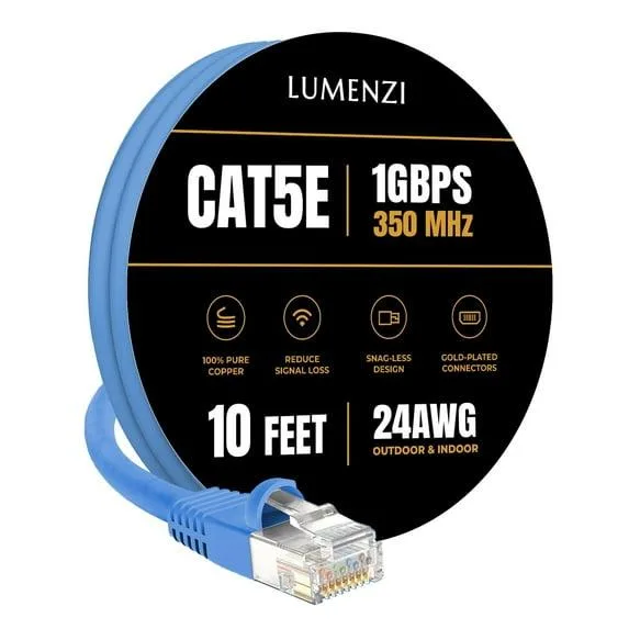 Lumenzi Lumenzi Cat 5e Ethernet Cable 10 FT Blue 350 MHz — product photo