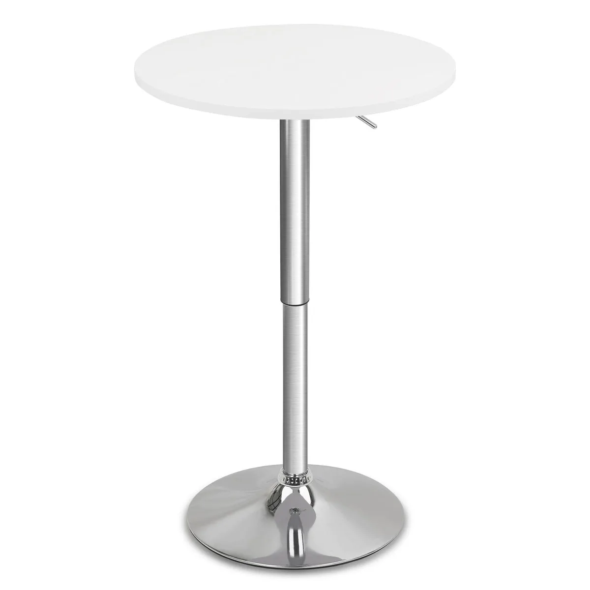 Clatina Chairs Clatina Chairs Round Bar Pub Table 26-36in Height Adjustable Swivel White — product photo