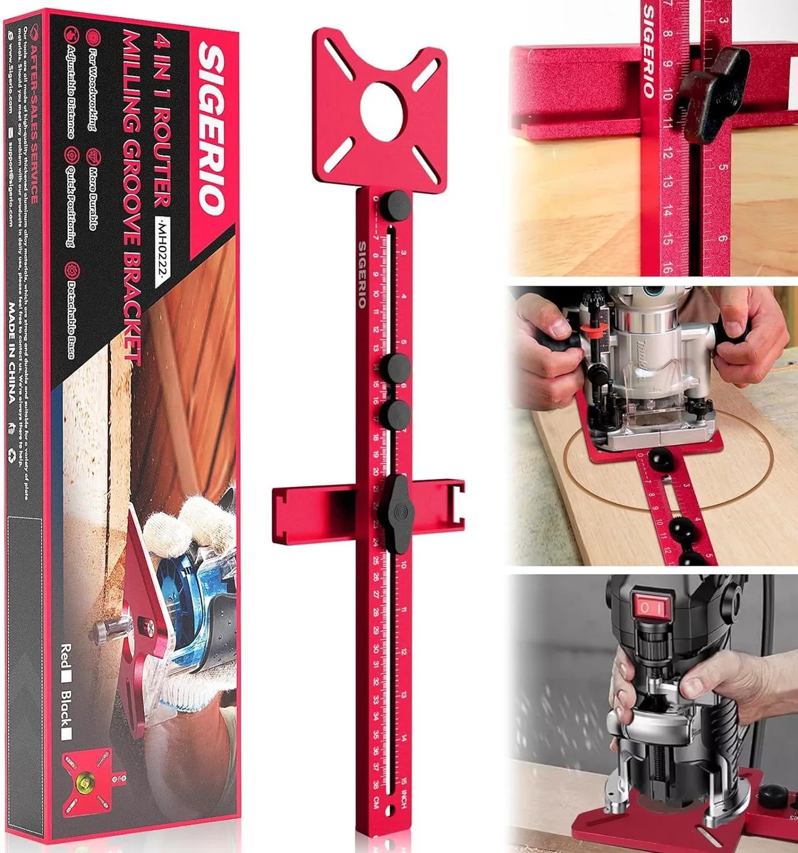 Sigerio Sigerio 4 in 1 Router Milling Groove Bracket measurement tool — product photo