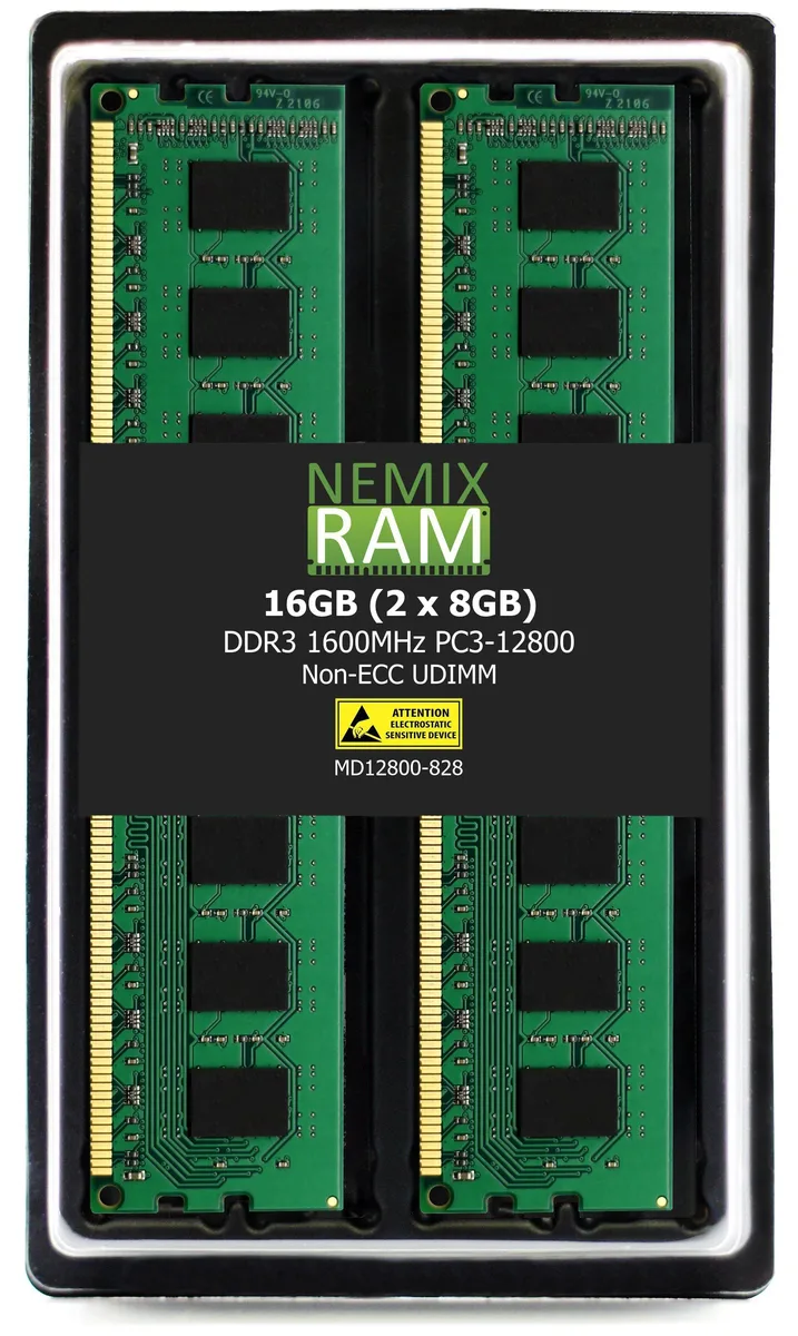 NEMIX RAM NEMIX RAM 16GB (2x8GB) DDR3 1600 CL11 1.35V desktop RAM — product photo