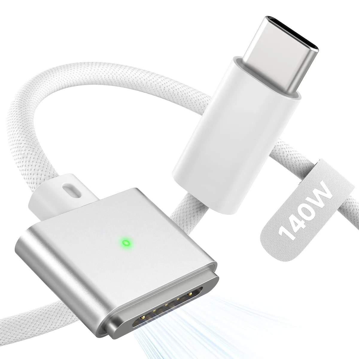 No Sew No Sew Magnetic 3 USB C Cable 6.6 FT 140W White — product photo