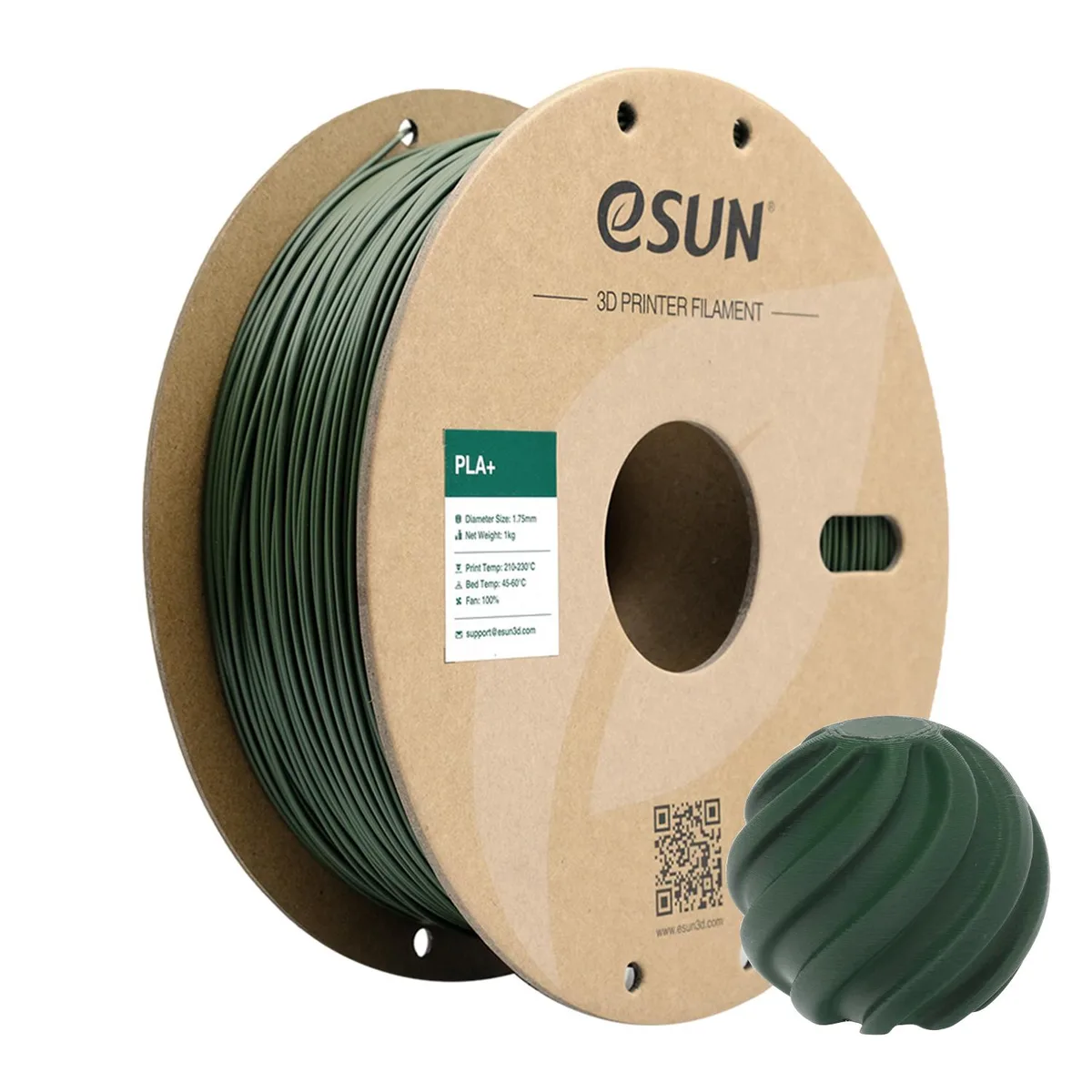 eSUN eSUN PLA+ Filament 1.75mm 1KG Olive Green — product photo