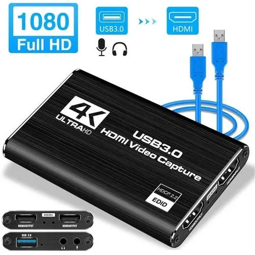 NShi NShi 4K USB 3.0 HDMI Capture Card 1080p 60fps 3.5mm mic — product photo