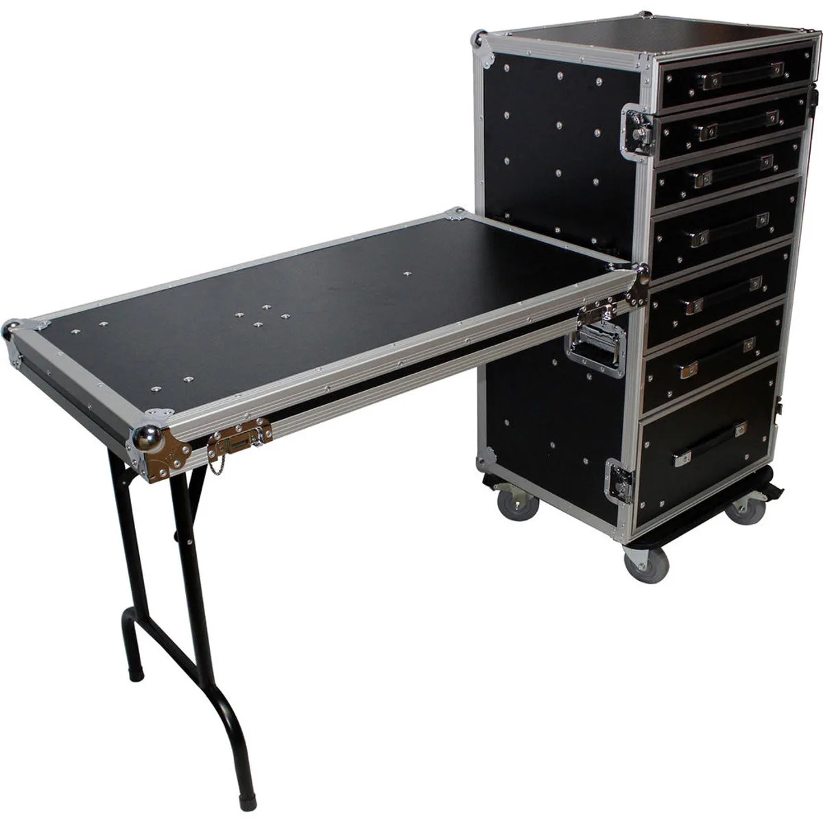ProX ProX XS-7DTW ATA-300 7-Drawer Workstation Case with Side Table and Casters — product photo