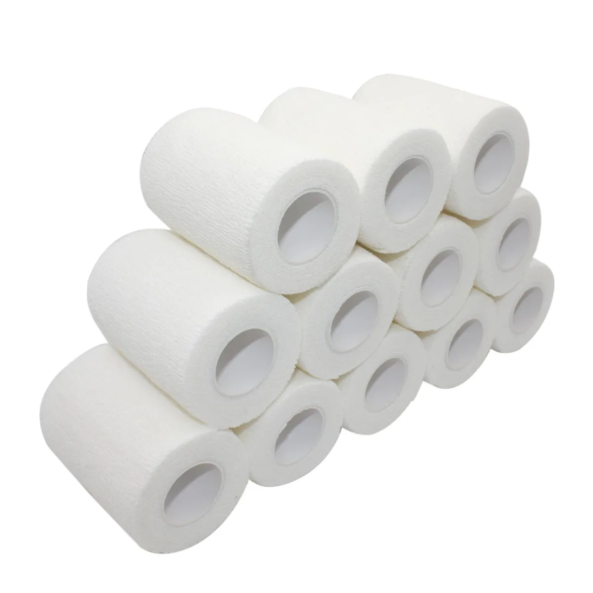 COMOmed COMOmed Self Adherent Cohesive Bandage Latex 3"x5 Yards White 12 Rolls — product photo