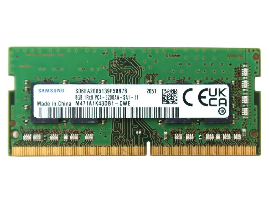 SAMSUNG SAMSUNG M471A1K43DB1-CWE_UB 8GB DDR4 SO-DIMM 3200MHz CL22 1.2V Laptop Memory — product photo