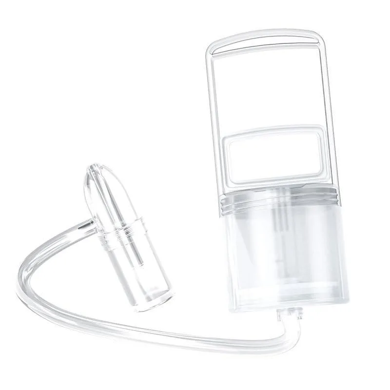 Transparent silicone nasal aspirator with hand-pull suction tube