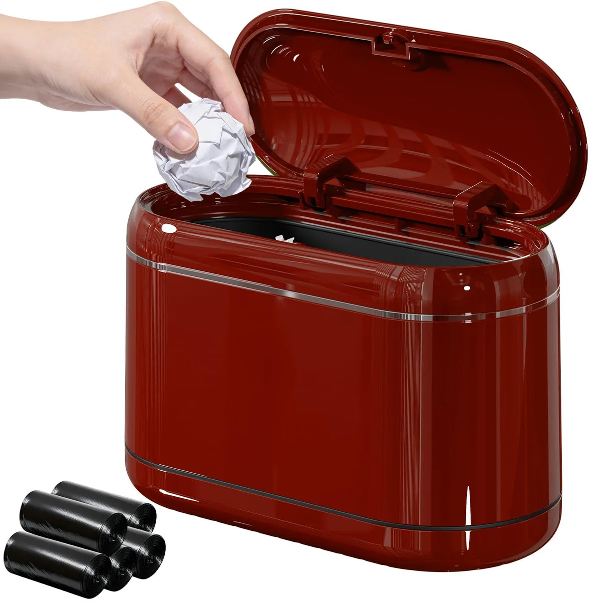  Baldwin Mini Trash Can 3 Pack White 8.7x4.25x6.06in — product photo