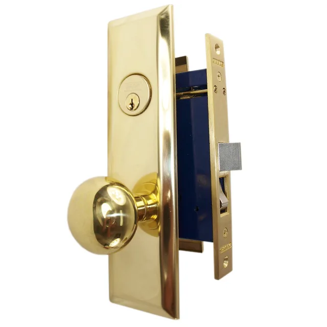 Marks USA Marks USA New Yorker 9NY10D/3 Polished Brass Left Hand Mortise Lockset — product photo