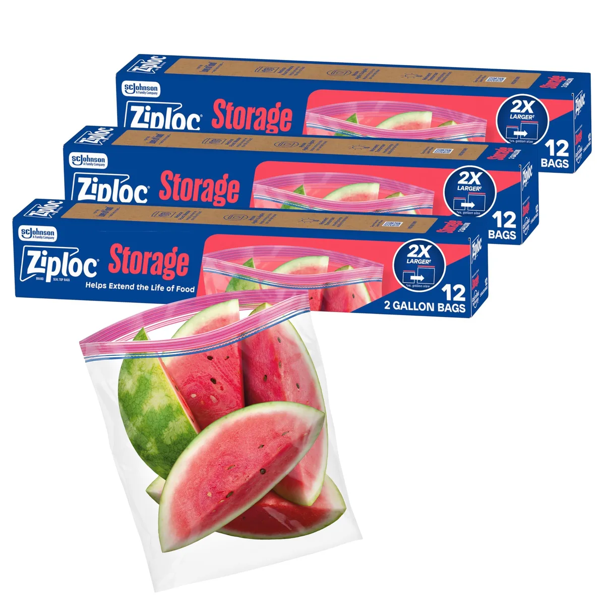  Ziploc 2 Gallon Food Storage Bags Blue 36 Count Part 686680 — product photo