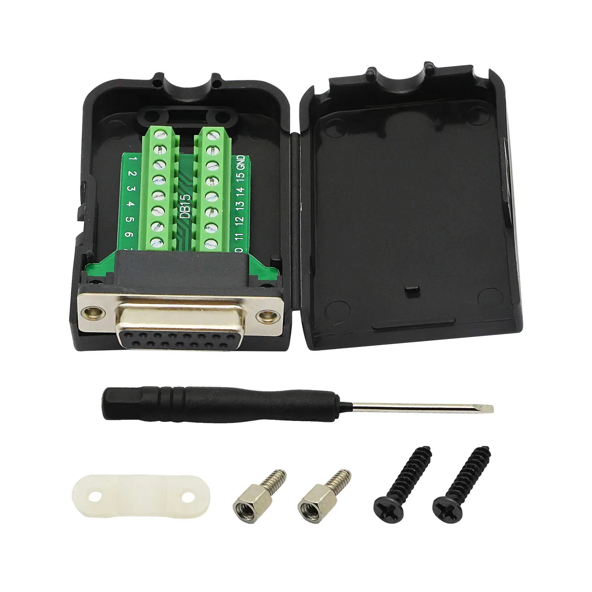 Vszerda Vszerda DB15 Breakout Connector Female Screw Terminal Black — product photo