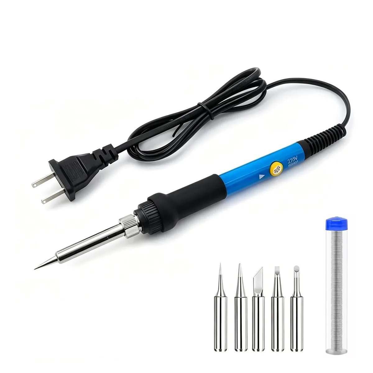 60W Soldering Iron Kit 110V 5 Tips Solder Wire — product photo