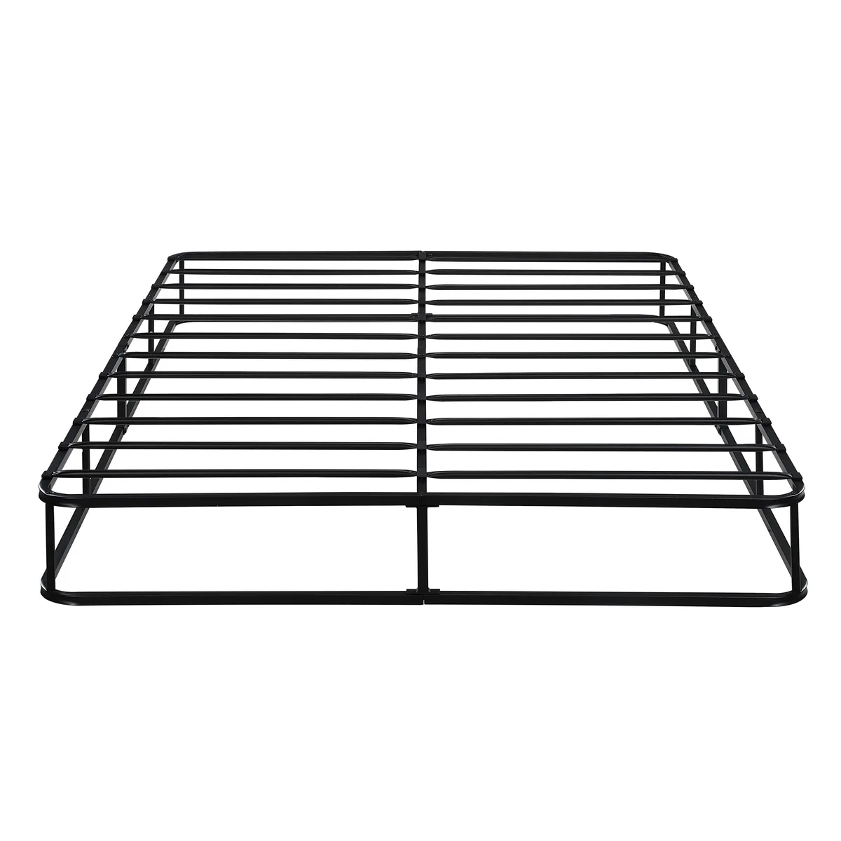 tuphen tuphen Queen Mattress Foundation 8.5 inch 12 Slat Black Metal Frame White Fabric Cover — product photo