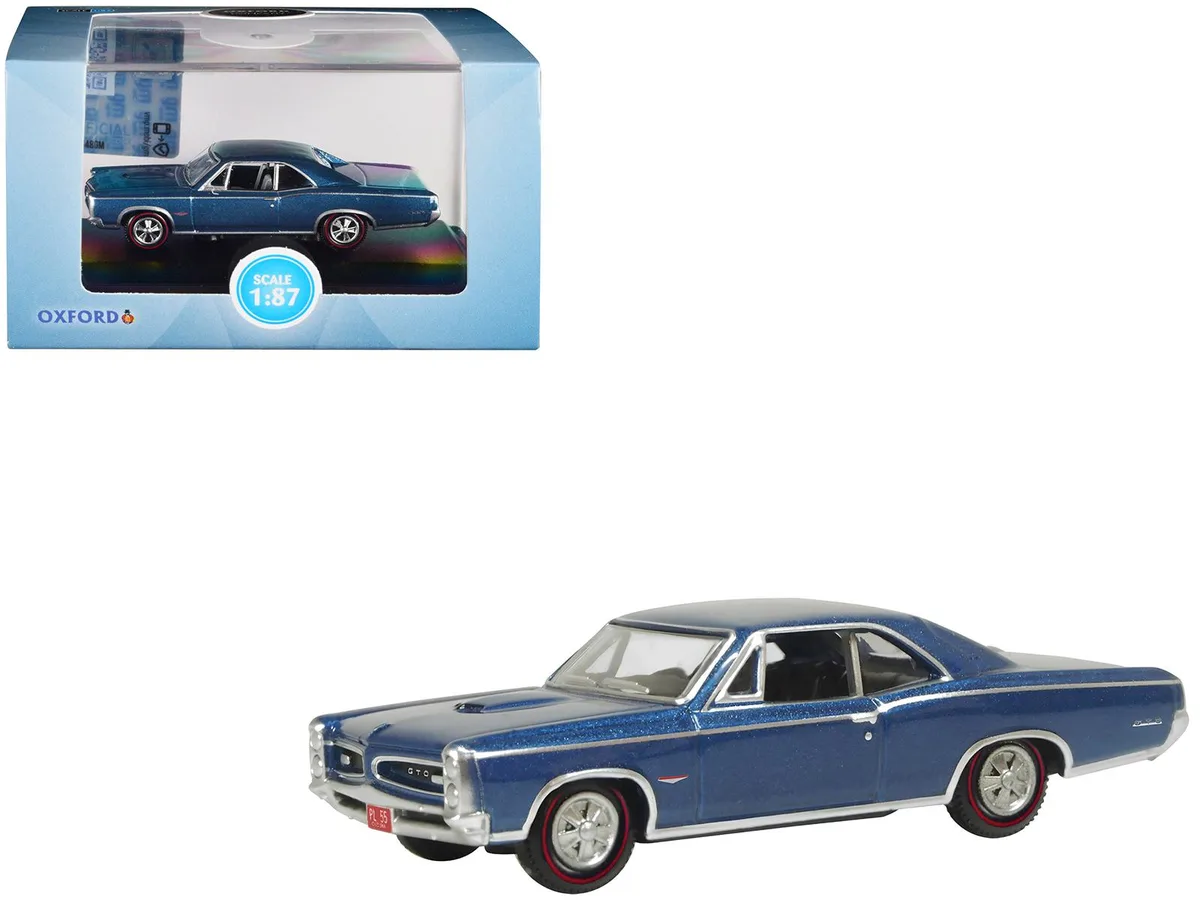 Oxford Diecast Oxford Diecast 1966 Pontiac GTO Fontaine Blue Metallic 1/87 hobby collectible — product photo