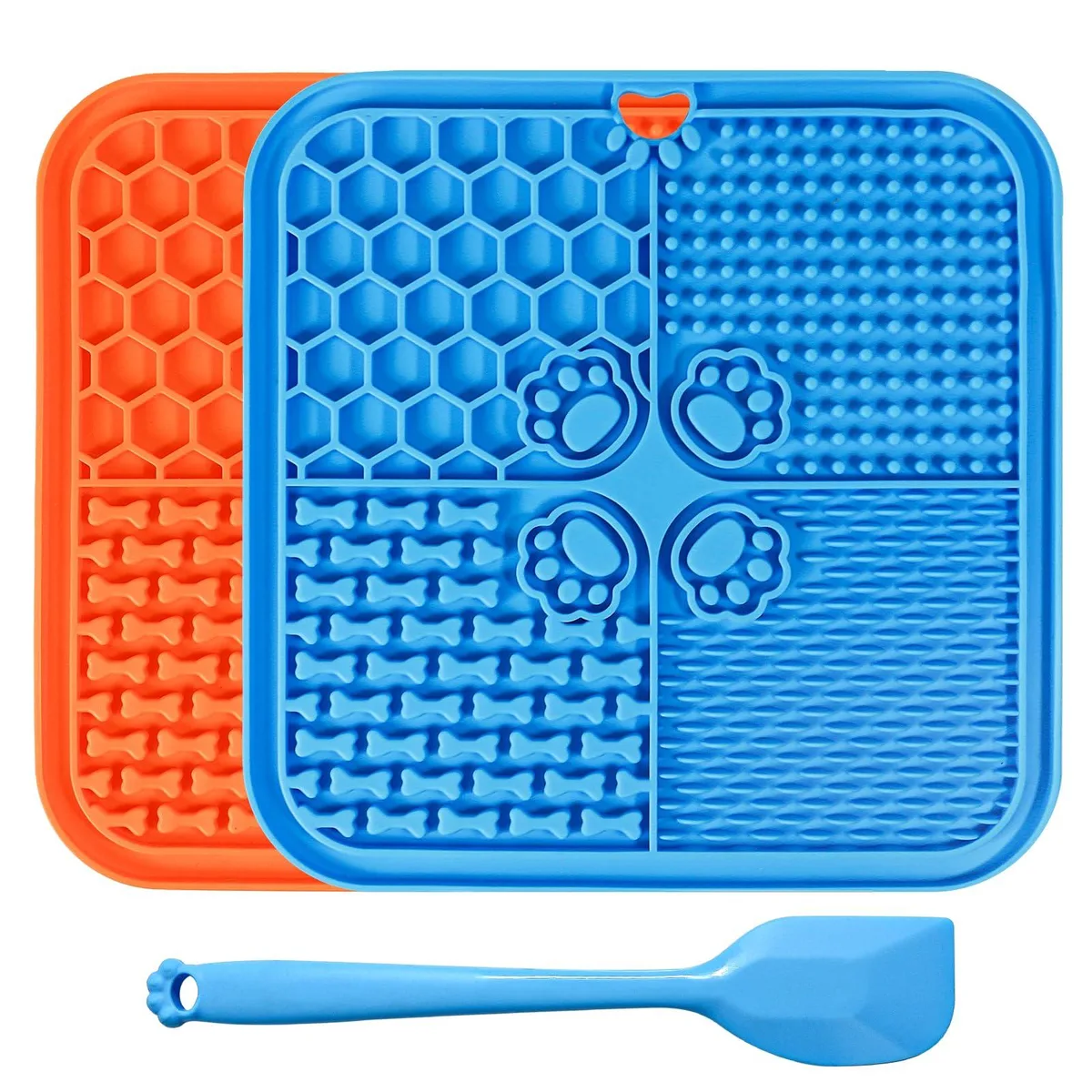 PAW SFM Lick Mat 2 Pack 47 Suction Cups 7.87 in Blue Orange — product photo