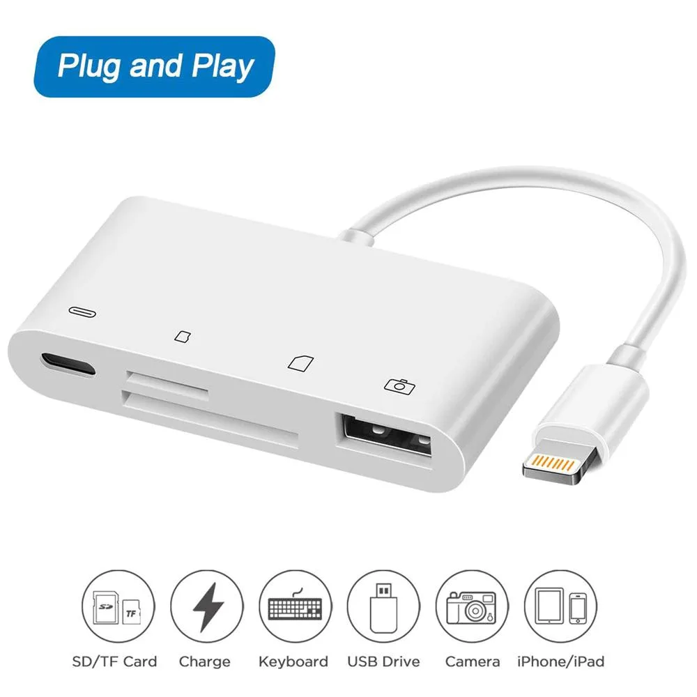 Hetai Tech Hetai Tech 8-in-1 Card Reader USB 2.0 Lightning iOS 10 12 — product photo