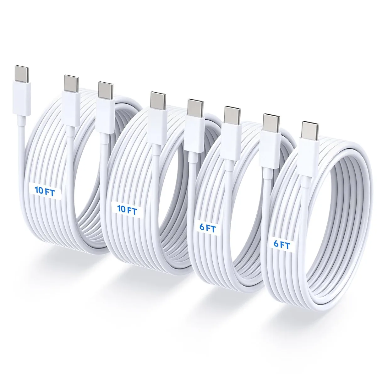 Kootion Kootion 4-Pack USB-C to USB-C Cable 60W (2×6ft 2×10ft) — product photo