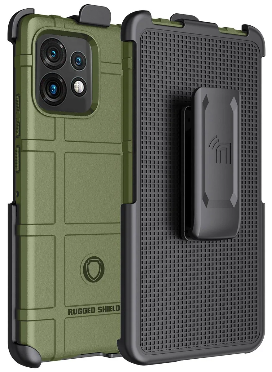 Nakedcellphone Nakedcellphone Special Ops Rugged Shield Case &amp; Belt Clip Olive Green for Motorola Edge+ 2023 — product photo