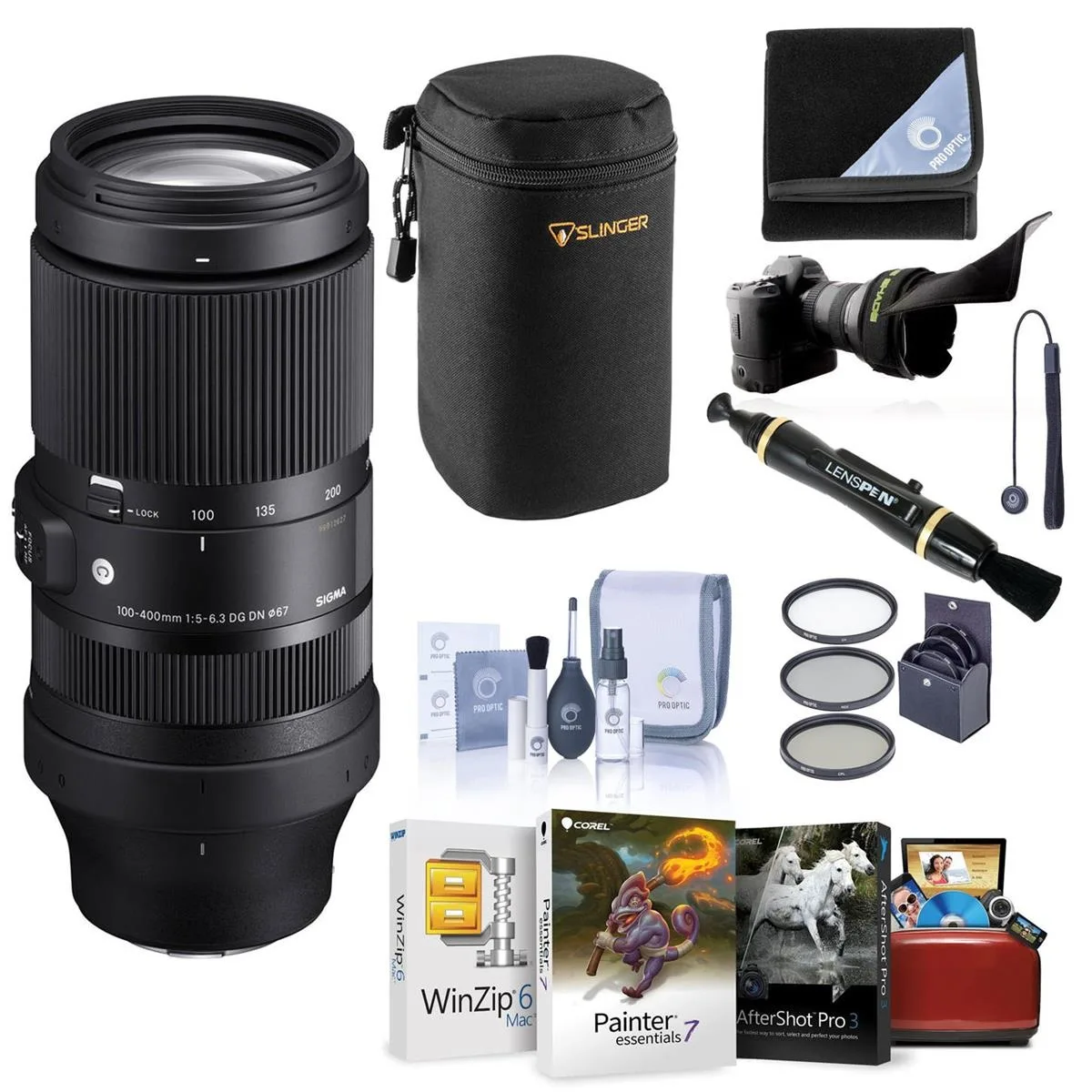 SIGMA SIGMA 100-400mm f/5-6.3 DG DN OS Contemporary Sony E Bundle — product photo