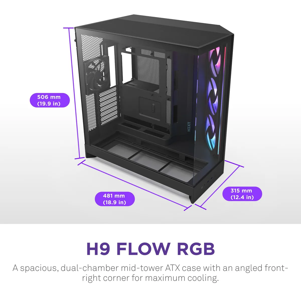 NZXT NZXT CM-H92FB-R1 H9 Flow RGB 2025 ATX Mid-Tower PC Case — product photo