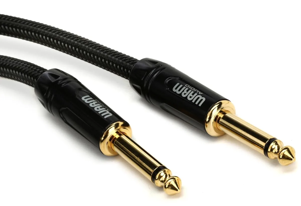 Warm Audio Warm Audio Prem-TS-25' Premier Series Instrument Cable 25-foot Black/Gold 2 in 1 accessory — product photo