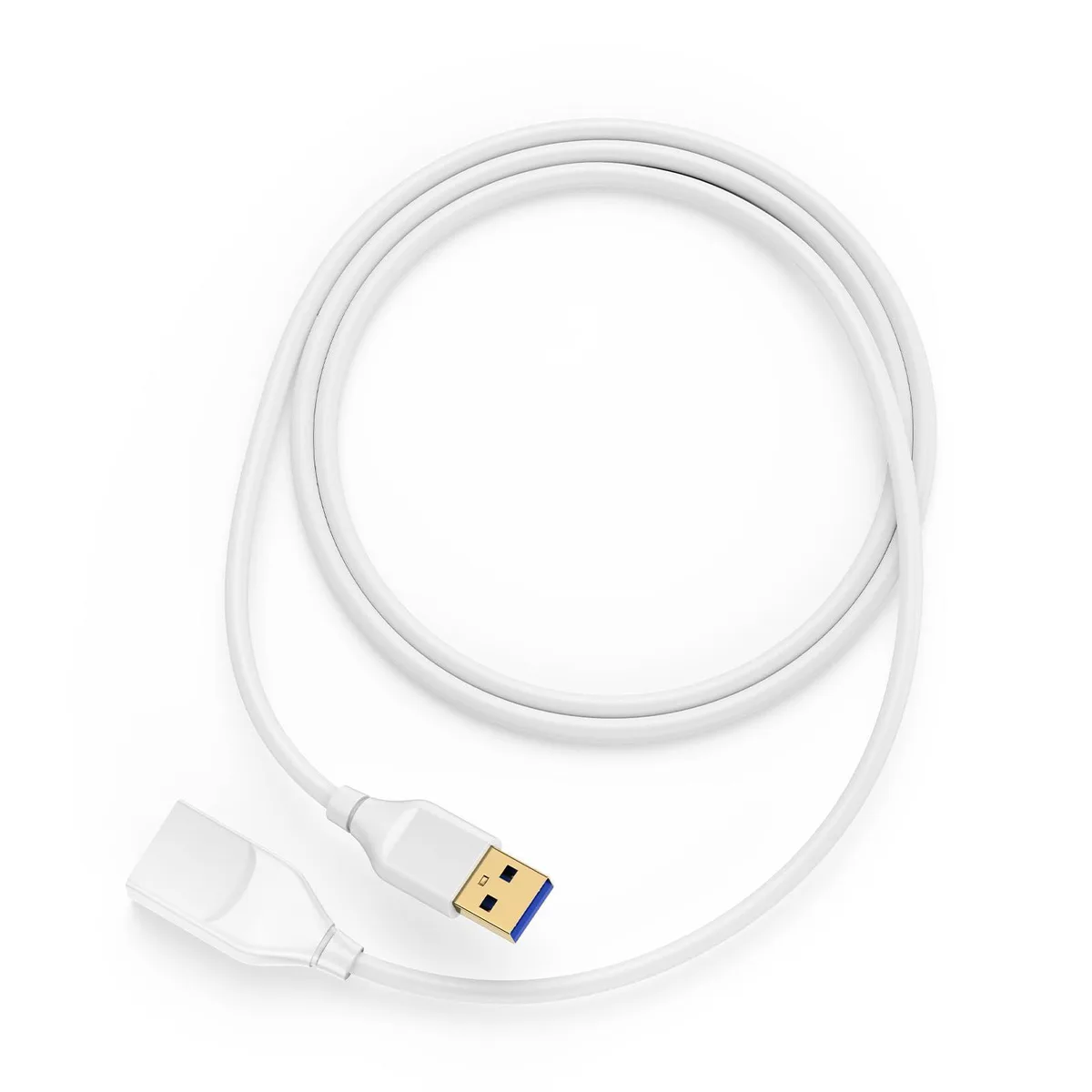 Disoper USB 2.0 Extension Cable White Male-to-Female 6ft 480Mbps — product photo