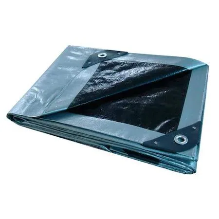 Value Brand Value Brand 20 x 20 ft 10.5 mil Polyethylene Heavy Duty Tarp Silver/Black — product photo