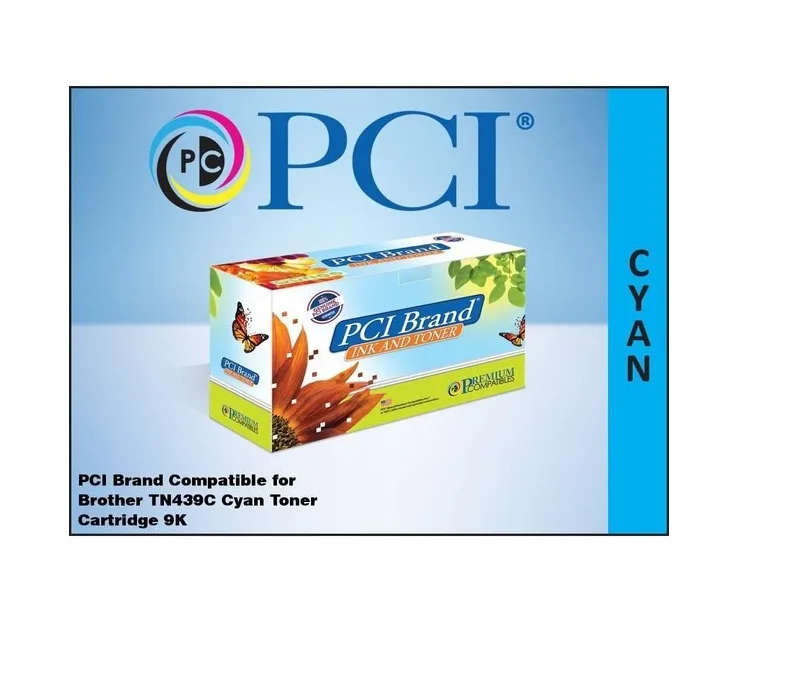 PCI TN-439C-PCI cyan toner cartridge in rectangular box