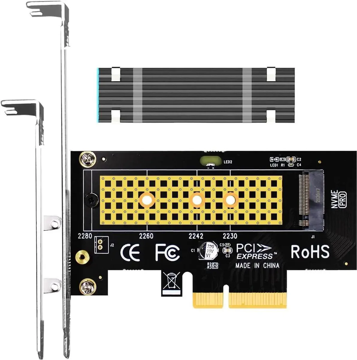 SMUGDESK SMUGDESK PA09HS M.2 NVMe PCIe 4.0 X4 Adapter with Heatsink — product photo
