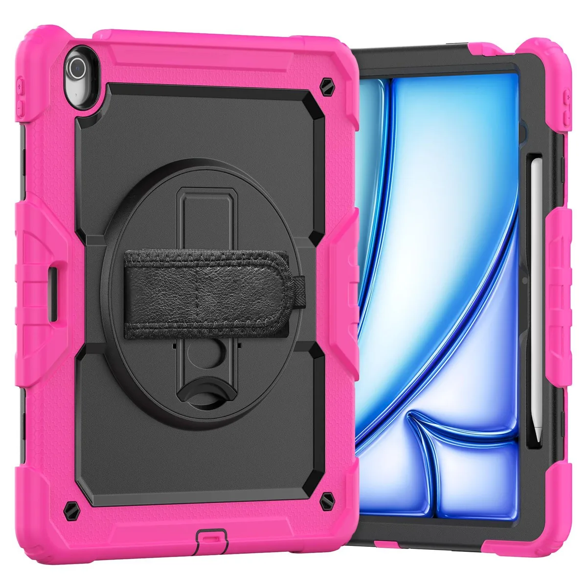 Timoom Timoom heavy-duty case 13" rose 360° stand shoulder strap iPad Air 13 M3 2025 M2 2024 Pro 12.9 2018-2022 — product photo