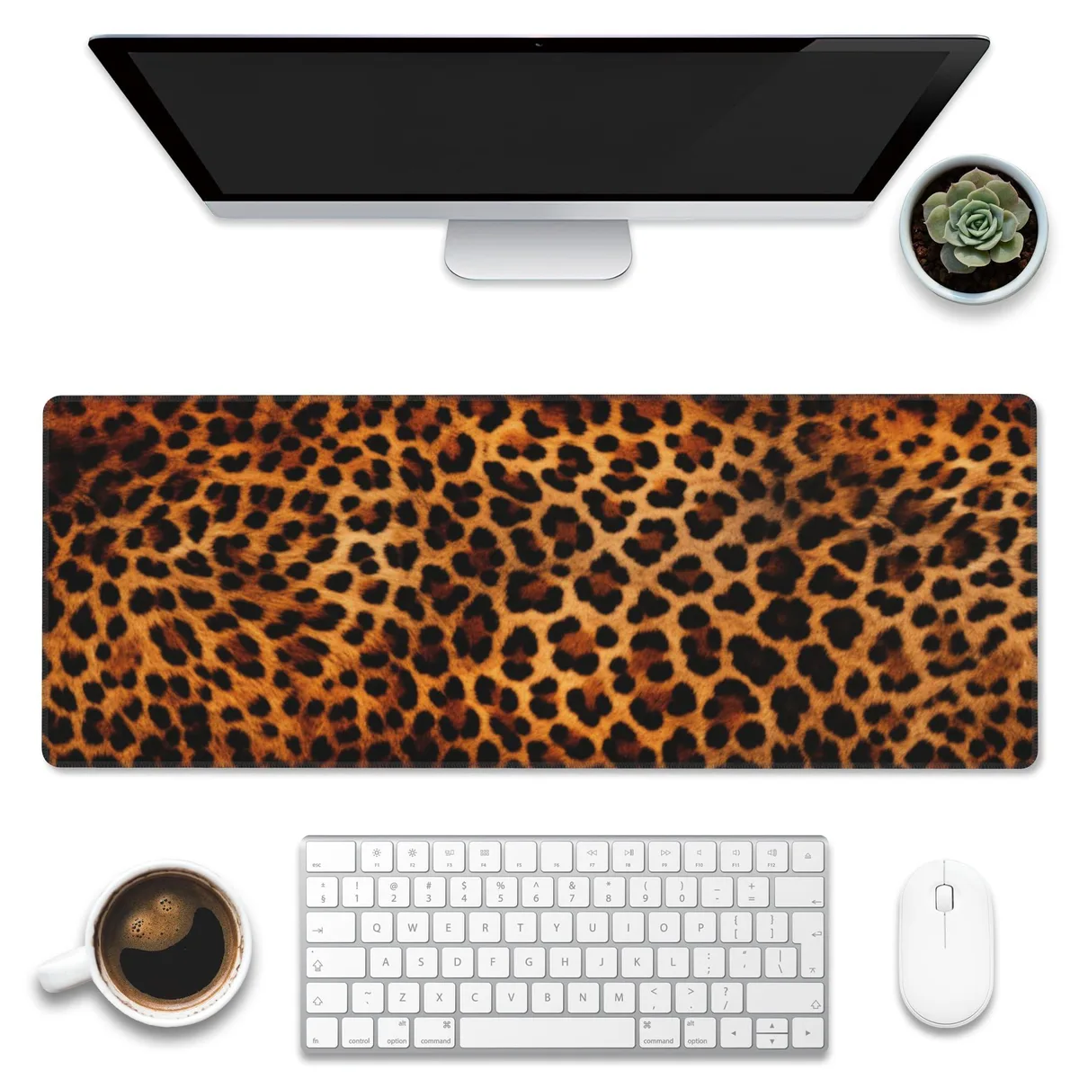  Eflxamz BEflxpad-B3810 Leopard Print Mouse Pad 31.5x11.8 — product photo